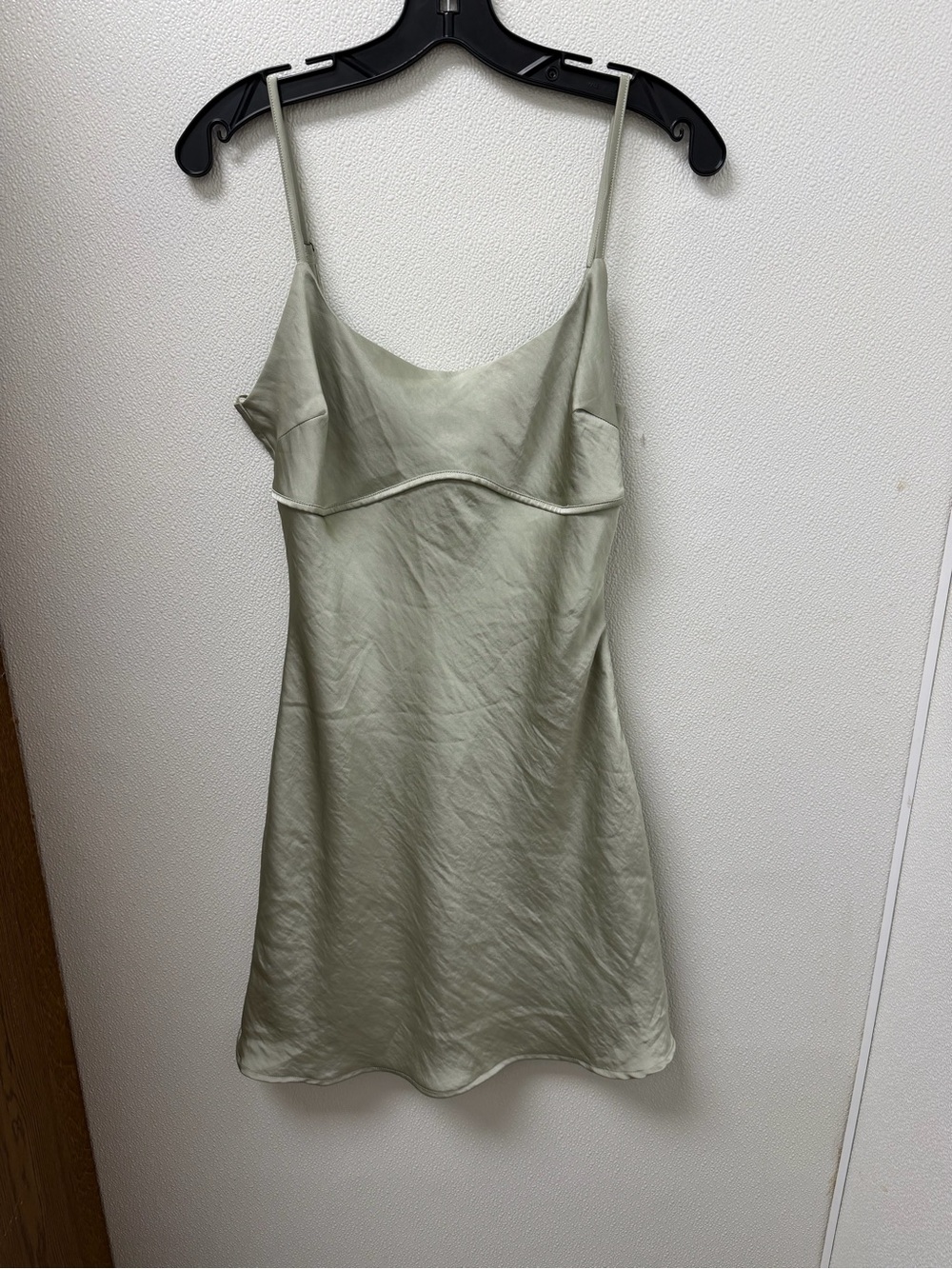 vestique Satin Slip Dress in Sage Green